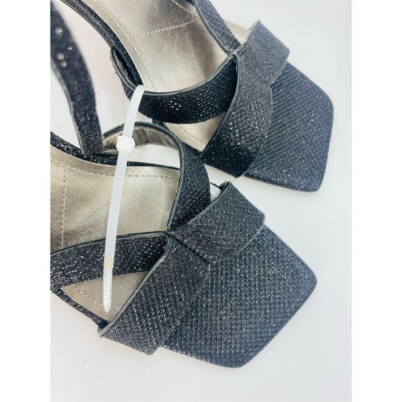 FRANCO SARTO RANIA 2 STILETTO CUT-OUT high HEELS sandals black size 10 - Picture 3 of 7